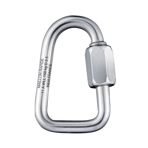 Metal maillons and quick-link connectors.